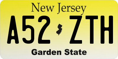 NJ license plate A52ZTH