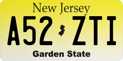 NJ license plate A52ZTI