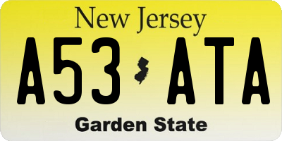 NJ license plate A53ATA