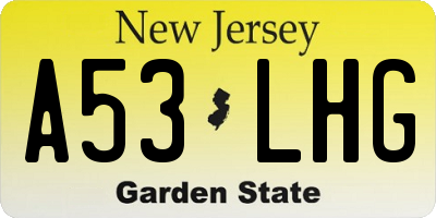 NJ license plate A53LHG