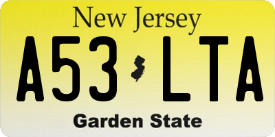 NJ license plate A53LTA