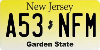NJ license plate A53NFM