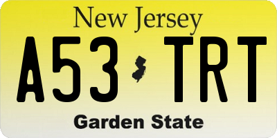 NJ license plate A53TRT