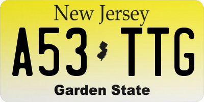 NJ license plate A53TTG