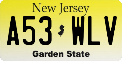 NJ license plate A53WLV