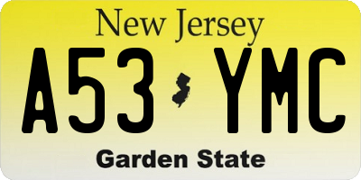 NJ license plate A53YMC