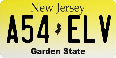 NJ license plate A54ELV
