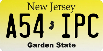 NJ license plate A54IPC