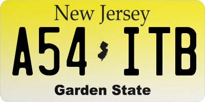 NJ license plate A54ITB