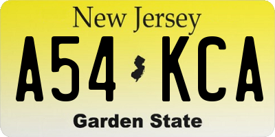 NJ license plate A54KCA
