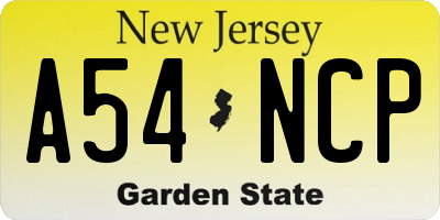 NJ license plate A54NCP