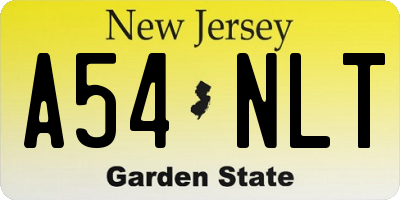 NJ license plate A54NLT