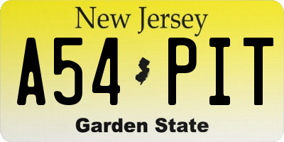 NJ license plate A54PIT