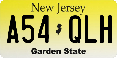 NJ license plate A54QLH