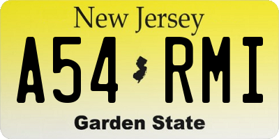 NJ license plate A54RMI