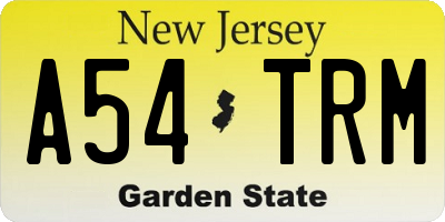 NJ license plate A54TRM