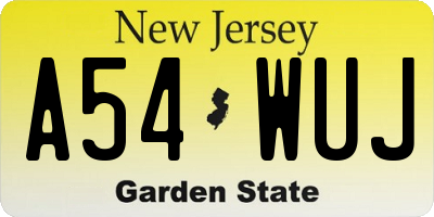 NJ license plate A54WUJ