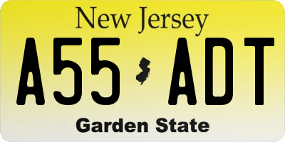 NJ license plate A55ADT