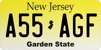 NJ license plate A55AGF