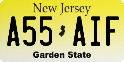 NJ license plate A55AIF