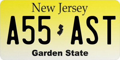 NJ license plate A55AST