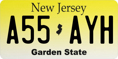 NJ license plate A55AYH