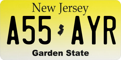 NJ license plate A55AYR