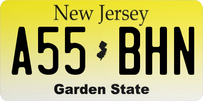 NJ license plate A55BHN