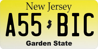 NJ license plate A55BIC