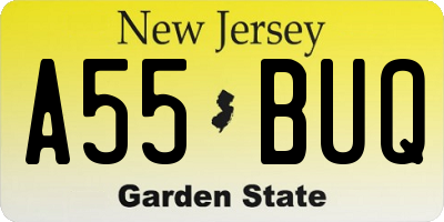 NJ license plate A55BUQ