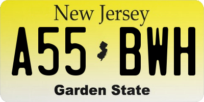 NJ license plate A55BWH