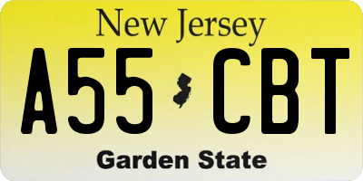 NJ license plate A55CBT