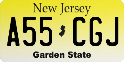 NJ license plate A55CGJ