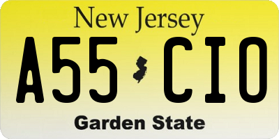 NJ license plate A55CIO