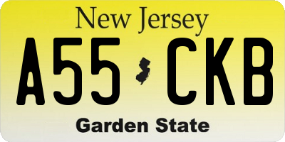 NJ license plate A55CKB