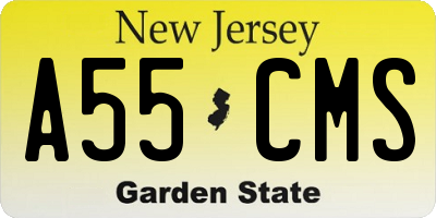 NJ license plate A55CMS