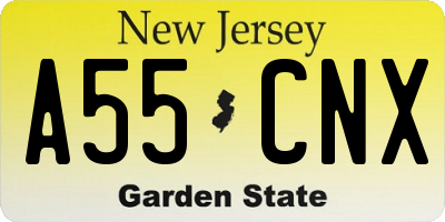 NJ license plate A55CNX