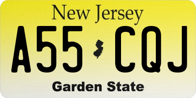 NJ license plate A55CQJ