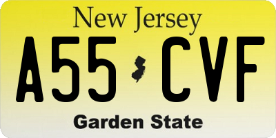 NJ license plate A55CVF
