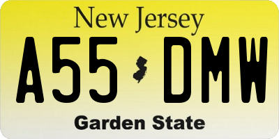 NJ license plate A55DMW