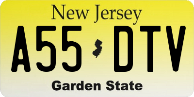 NJ license plate A55DTV