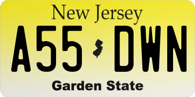 NJ license plate A55DWN
