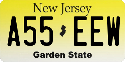 NJ license plate A55EEW