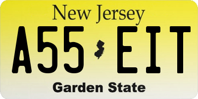 NJ license plate A55EIT