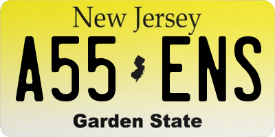 NJ license plate A55ENS