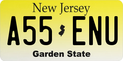 NJ license plate A55ENU
