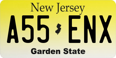 NJ license plate A55ENX