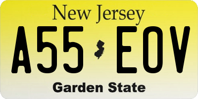 NJ license plate A55EOV