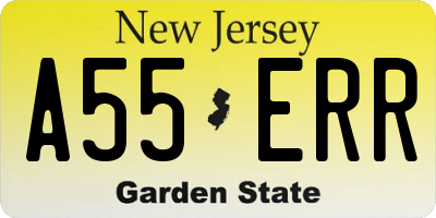 NJ license plate A55ERR