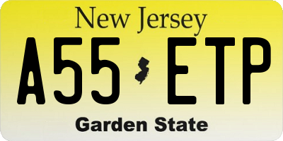 NJ license plate A55ETP